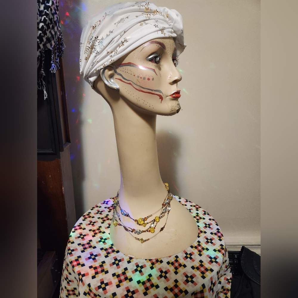 Boho beaded wire necklace